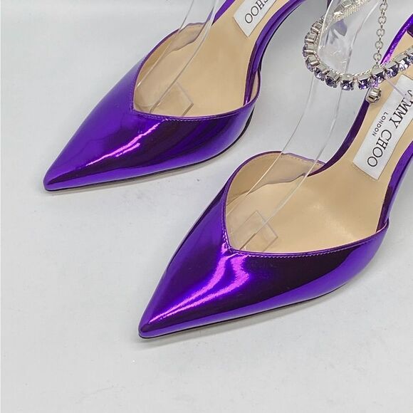 Jimmy Choo Saeda 100 patent leather pumps size 37.5 - Picture 8 of 14